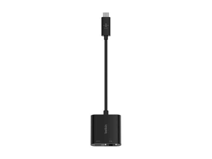 Belkin - Adaptador de carga y Ethernet - USB-C - Gigabit Ethernet x 1 + USB-C (solo alimentación) x 1 - Imagen 3